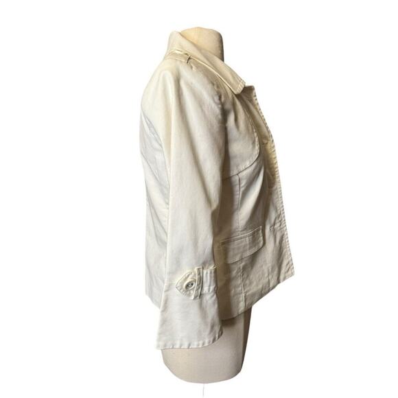 Rafaella White Jacket Bell Sleeves Size Medium Button Front - Picture 8 of 9